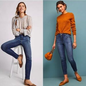 NWT PISTOLA‎ High Rise Western Pintuck Seam Denim Ankle Cropped Skinny Jeans 26